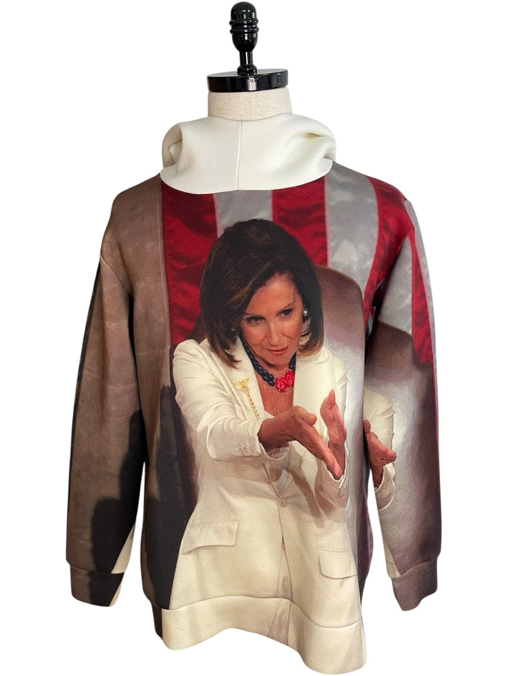 The Kit Nancy Pelosi "Clap Back" Pullover Hoodie White Red